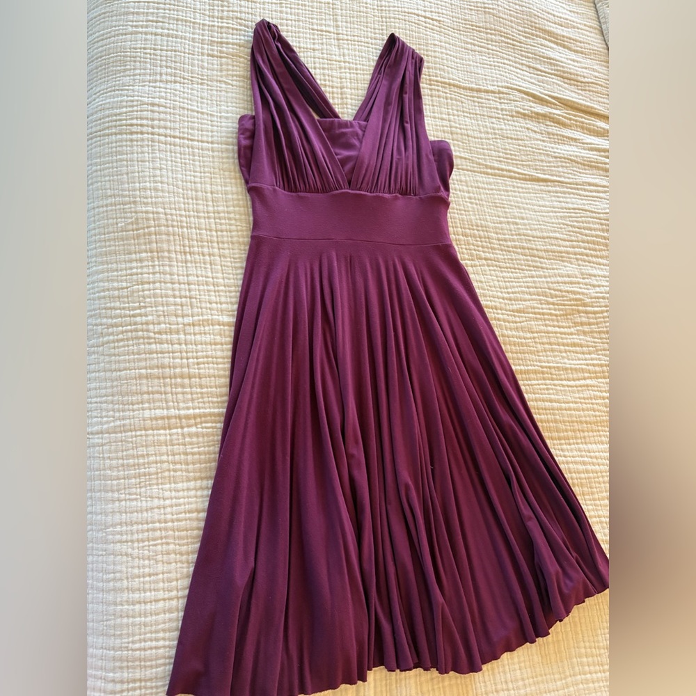Elegant Purple Stretch Sleeveless Dress